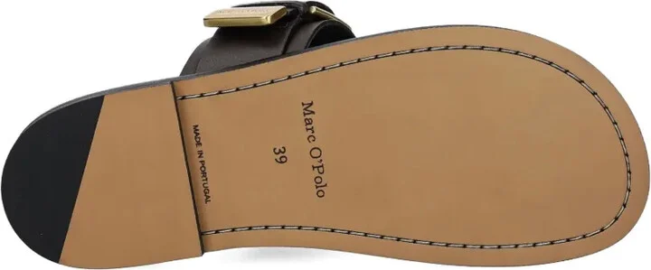Buckle Leather Slides - Image 5