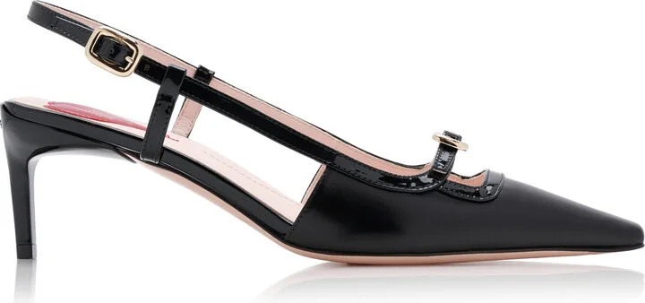 Buckle Leather Slingback PumpsVivier