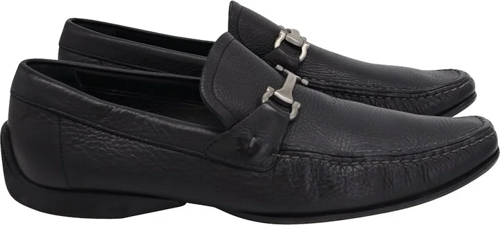 Buckle Loafers in Black Leather