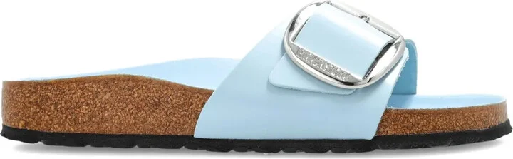 Buckle Patent Leather Flat Sandals