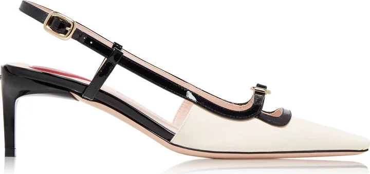 Buckle Patent Leather Slingback PumpsVivier