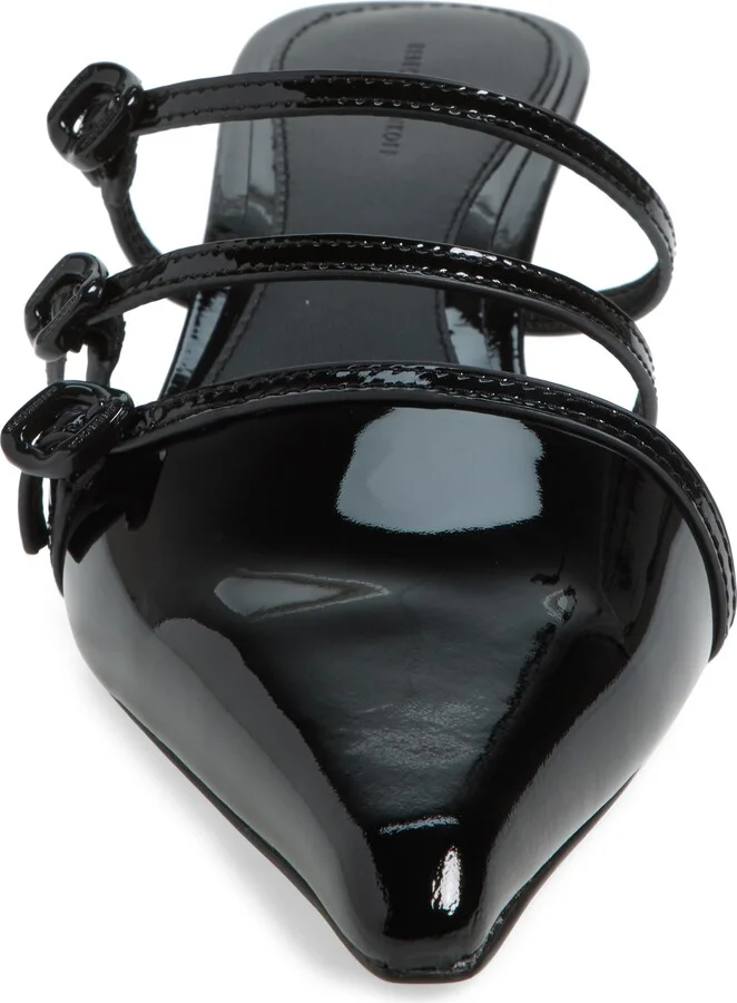 Buckle Pointed Toe Kitten Heel Mule - Image 4