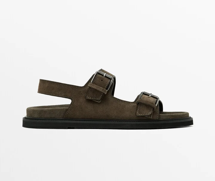 Buckle Split-Leather Sandals - Image 2