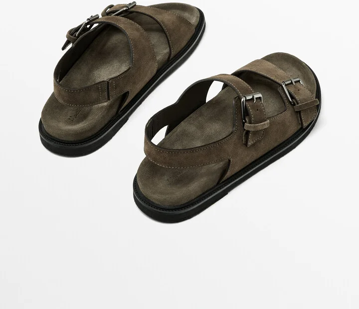 Buckle Split-Leather Sandals - Image 5