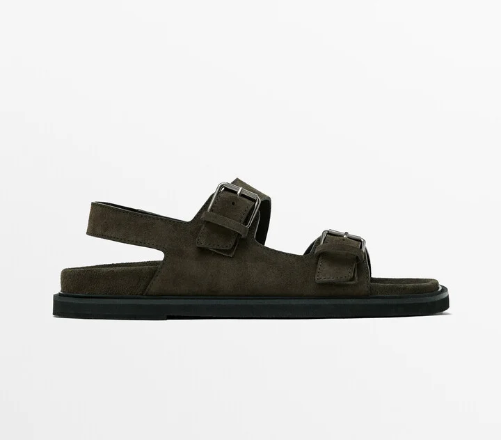 Buckle Split-Leather Sandals - Image 6