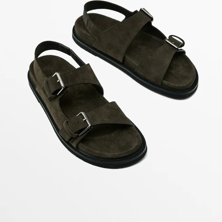 Buckle Split-Leather Sandals - Image 7