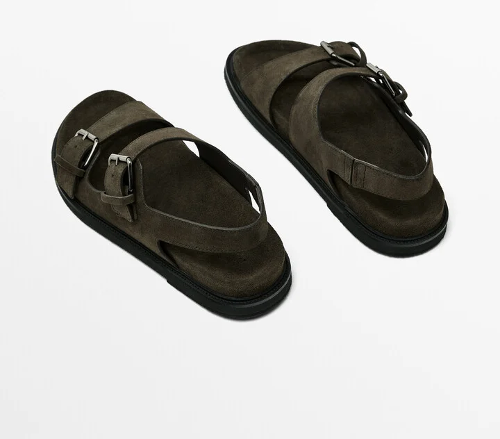Buckle Split-Leather Sandals - Image 9