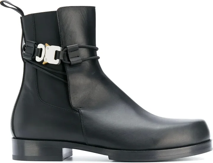 Buckle-Strap Ankle Boots