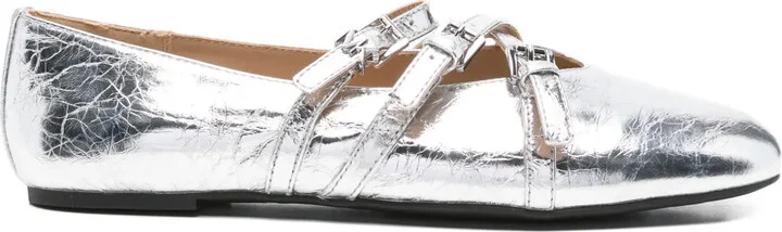 Buckle-Strap Ballet Flats