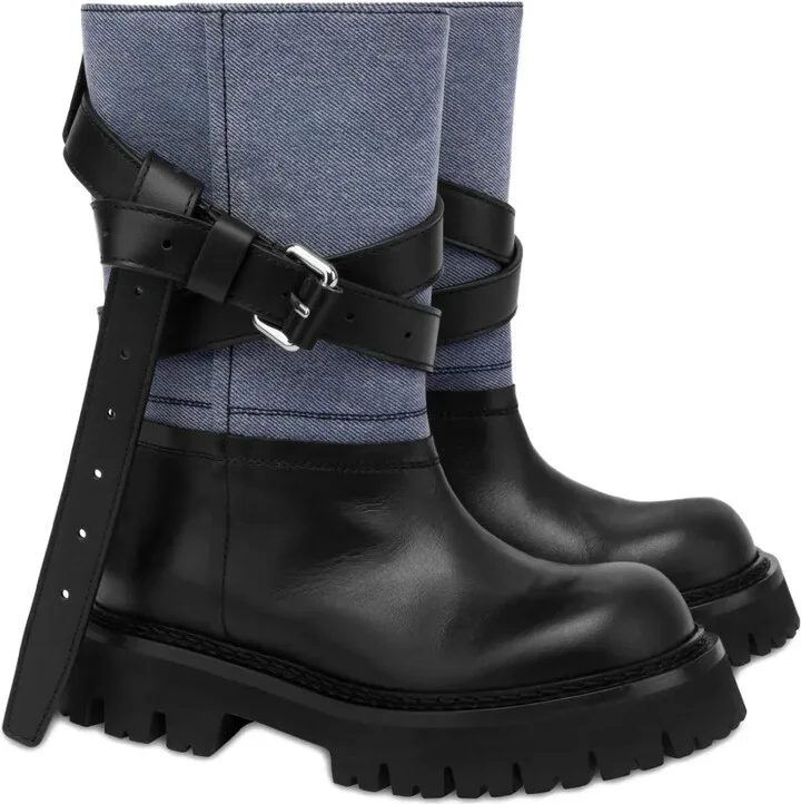 Buckle-Strap Biker Boots - Image 2