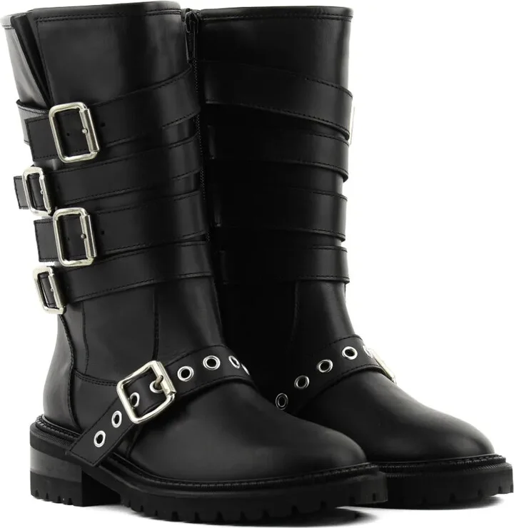 Buckle-Strap Biker Boots - Image 2