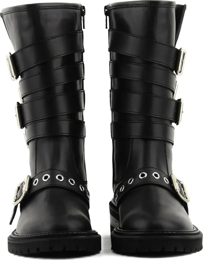 Buckle-Strap Biker Boots - Image 3