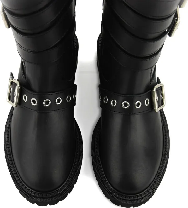 Buckle-Strap Biker Boots - Image 4