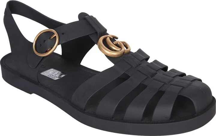 Buckle Strap Black Sandals - Image 2