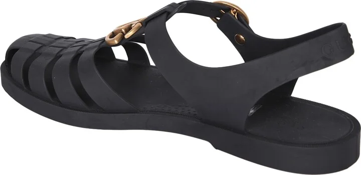 Buckle Strap Black Sandals - Image 3