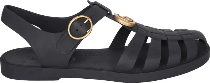 Buckle Strap Black Sandals