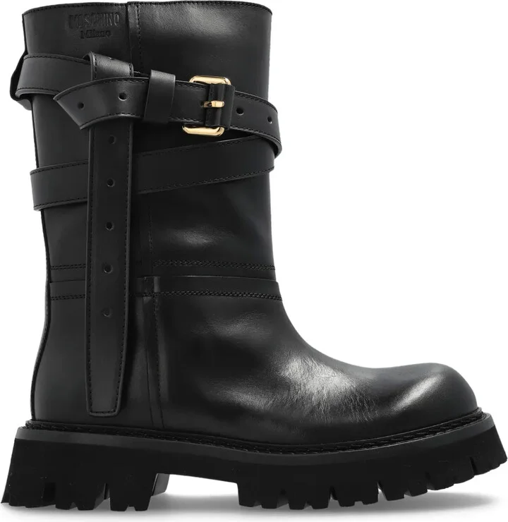 Buckle-Strap Boots