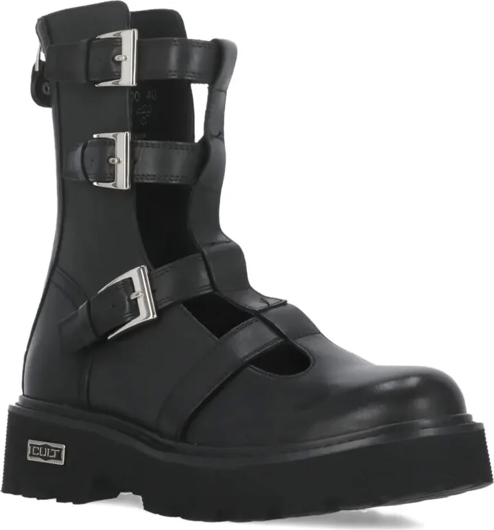 Buckle-Strap Cut-Out Boots - Image 2