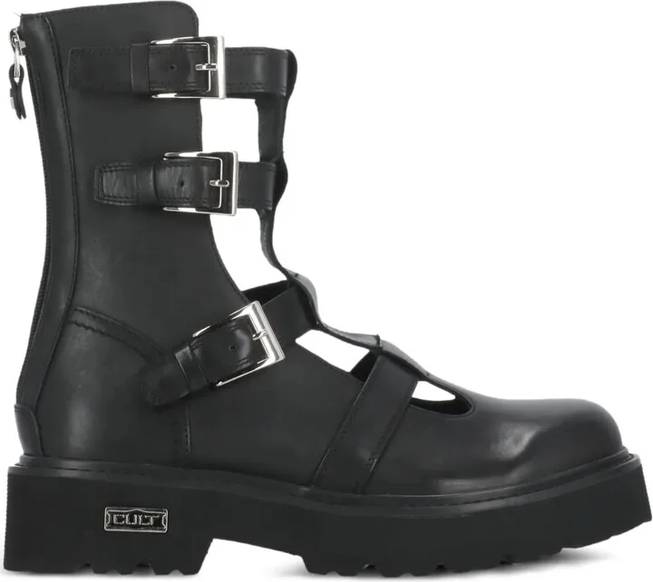 Buckle-Strap Cut-Out Boots