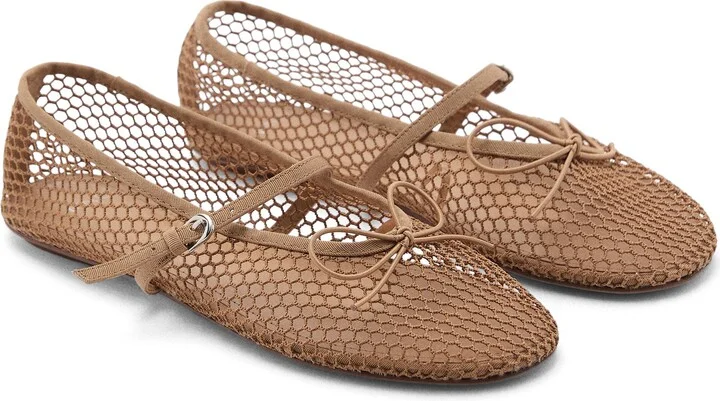 Buckle Strap Fishnet Ballet Flat - Image 4