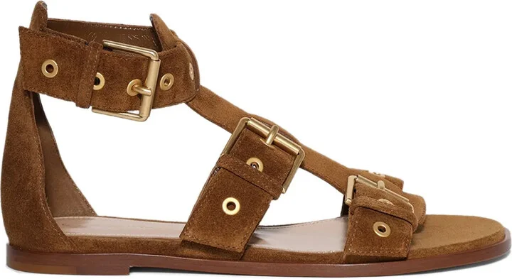 Buckle-Strap Flat Sandals