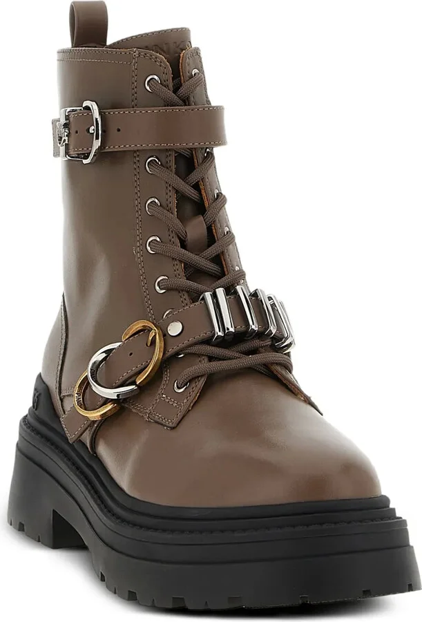 Buckle-Strap Lace-Up Boots - Image 2