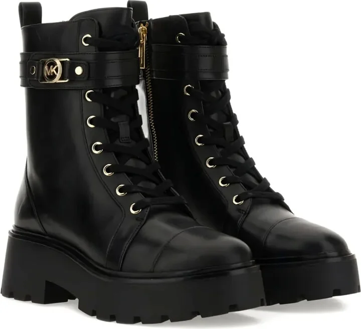 Buckle-Strap Lace-Up Combat Boots - Image 2