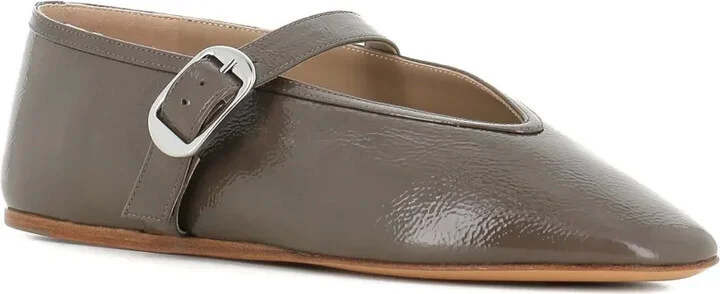 Buckle-Strap Leather Ballet Flats - Image 2