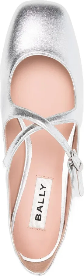 Buckle-Strap Leather Ballet Flats - Image 4