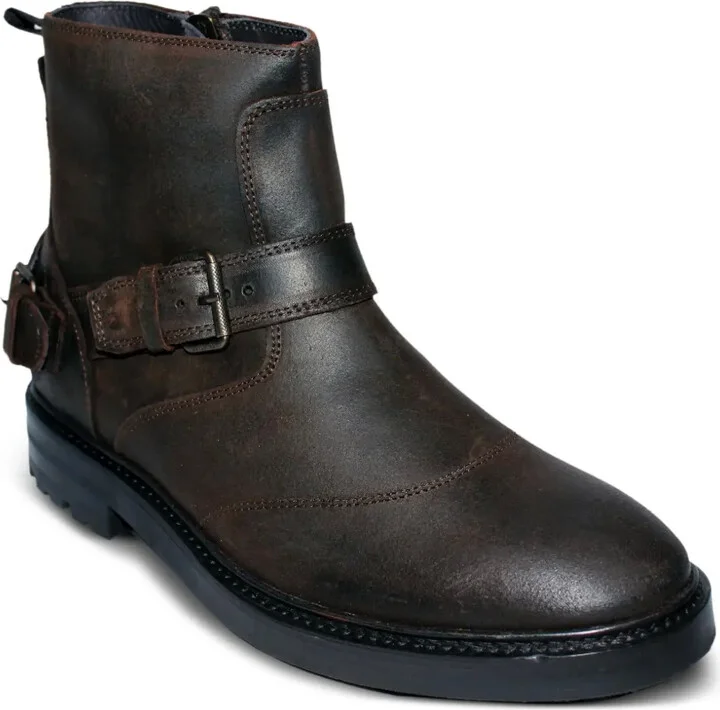 Buckle-Strap Leather Boots - Image 2