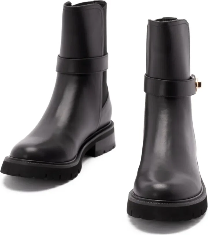 Buckle-Strap Leather Boots - Image 2