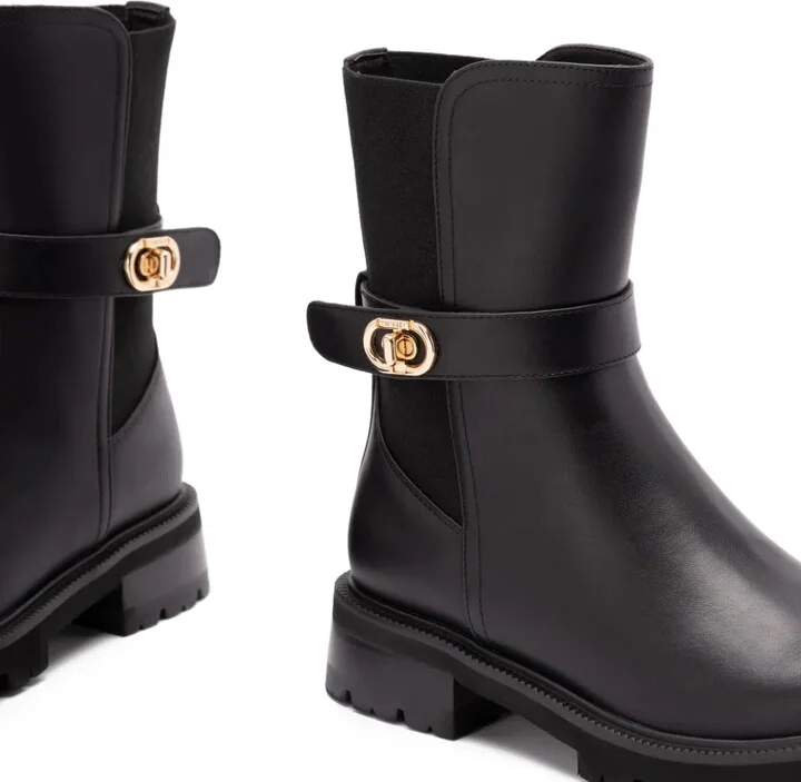 Buckle-Strap Leather Boots - Image 5