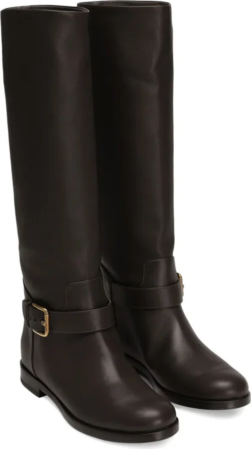 Buckle-Strap Leather Boots - Image 2