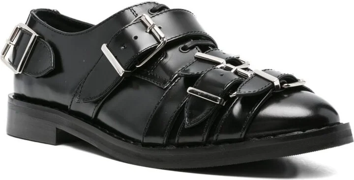 Buckle-Strap Leather Brogues - Image 2