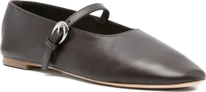 Buckle-Strap Leather Flats - Image 2
