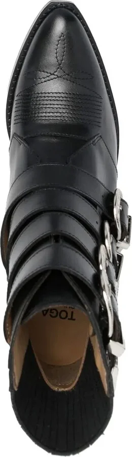 Buckle-Strap Mid Heel Boots - Image 4