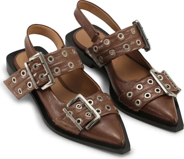 Buckle-Strap Slingback Ballerina Shoes - Image 2