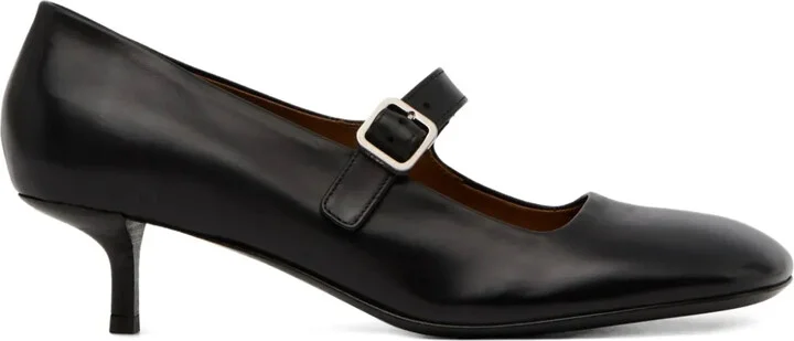 Buckle-Strap Square-Toe Shoes