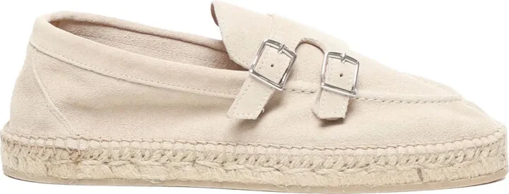 Buckle-Strap Suede Espadrilles