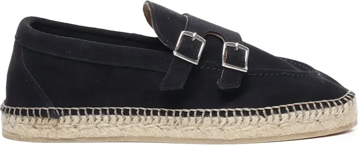 Buckle-Strap Suede Espadrilles