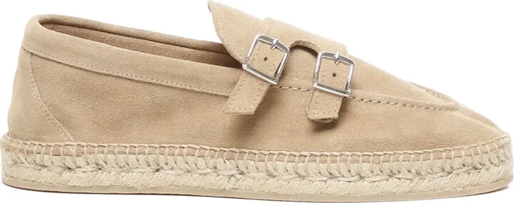 Buckle-Strap Suede Espadrilles