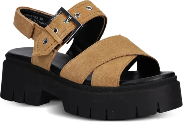 Buckle-Strap Suede Sandals - Image 2