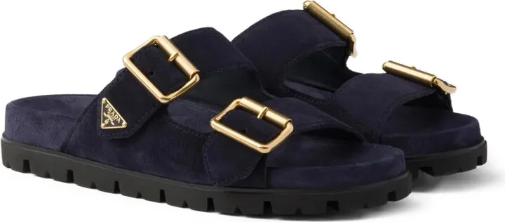 Buckle Suede Slides - Image 2