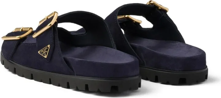 Buckle Suede Slides - Image 3