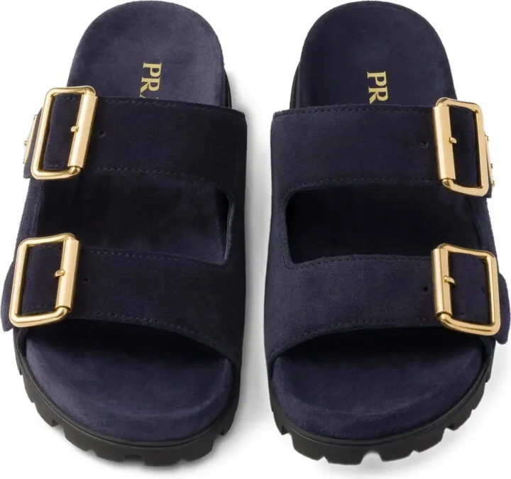 Buckle Suede Slides - Image 4