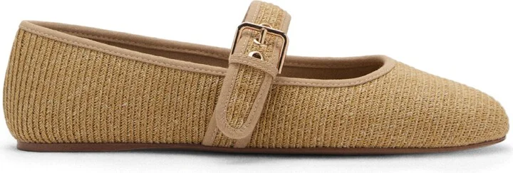 Buckle Woven Mary Jane Flat