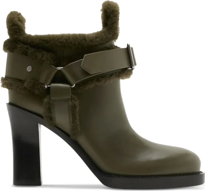 Buckled 100mm Leather Biker Boots