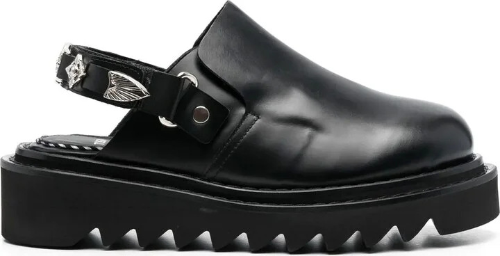 Buckled Ankle-Strap Flat Clogs