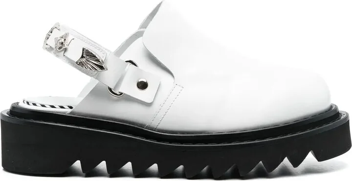 Buckled Ankle-Strap Flat Mules