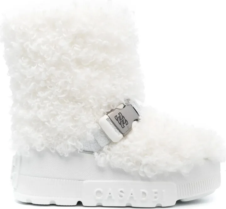 Buckled Faux-Fur Boots